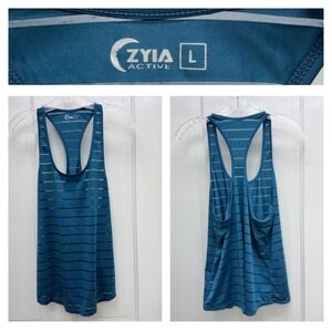 Zyia Active Blue Racerback Athletic Tank Top Women's Large